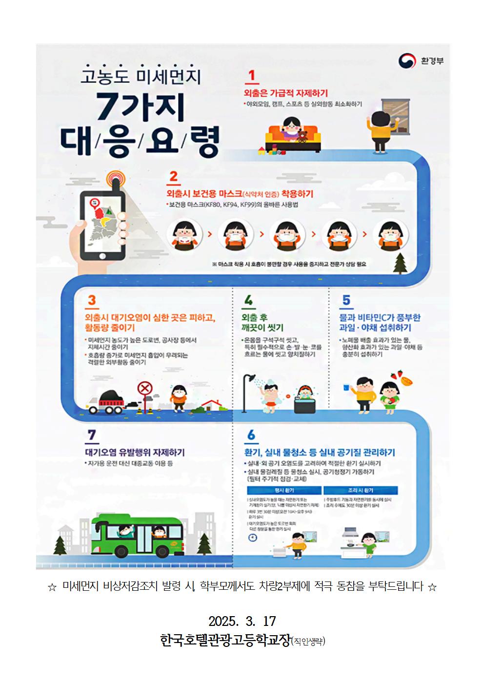 미세먼지 대처요령 및 질병결석 절차 안내 가정통신문002